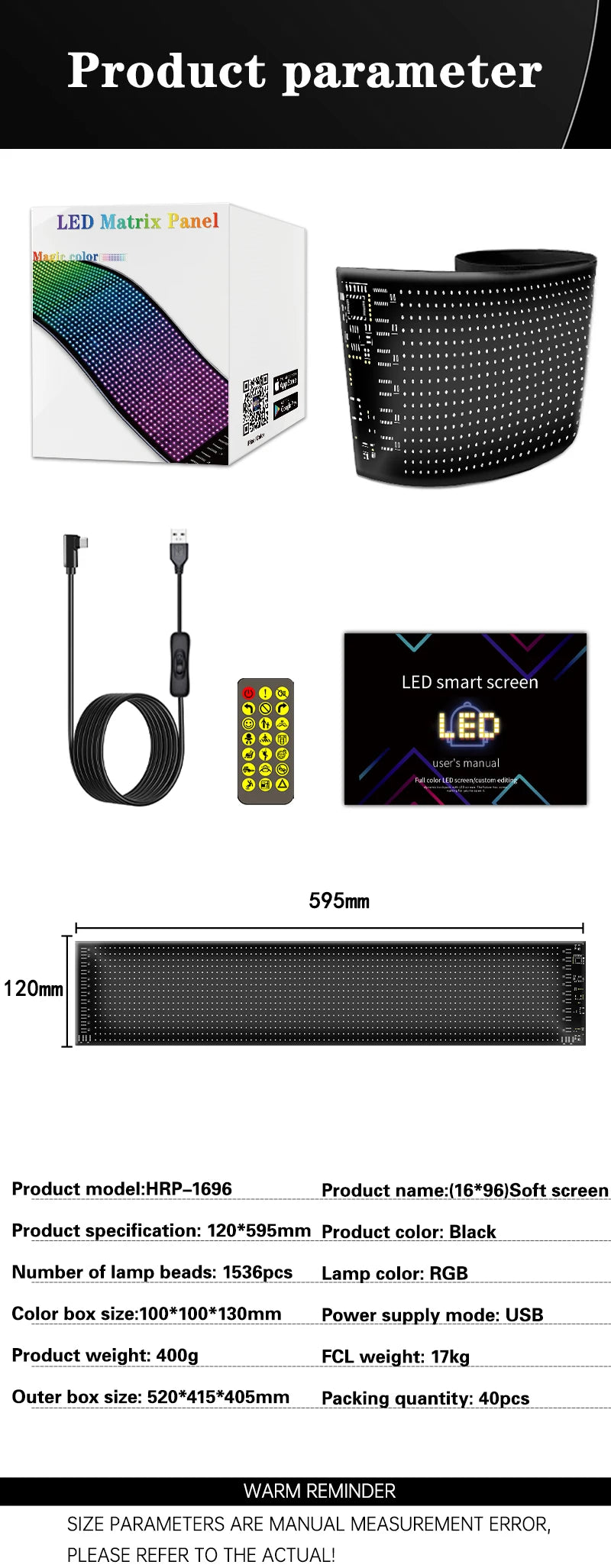 Painel LED RGB para Carro - Matriz de Animação LED Programável Tela Flexível | Controle via App Bluetooth | Luz Personalizável para DIY